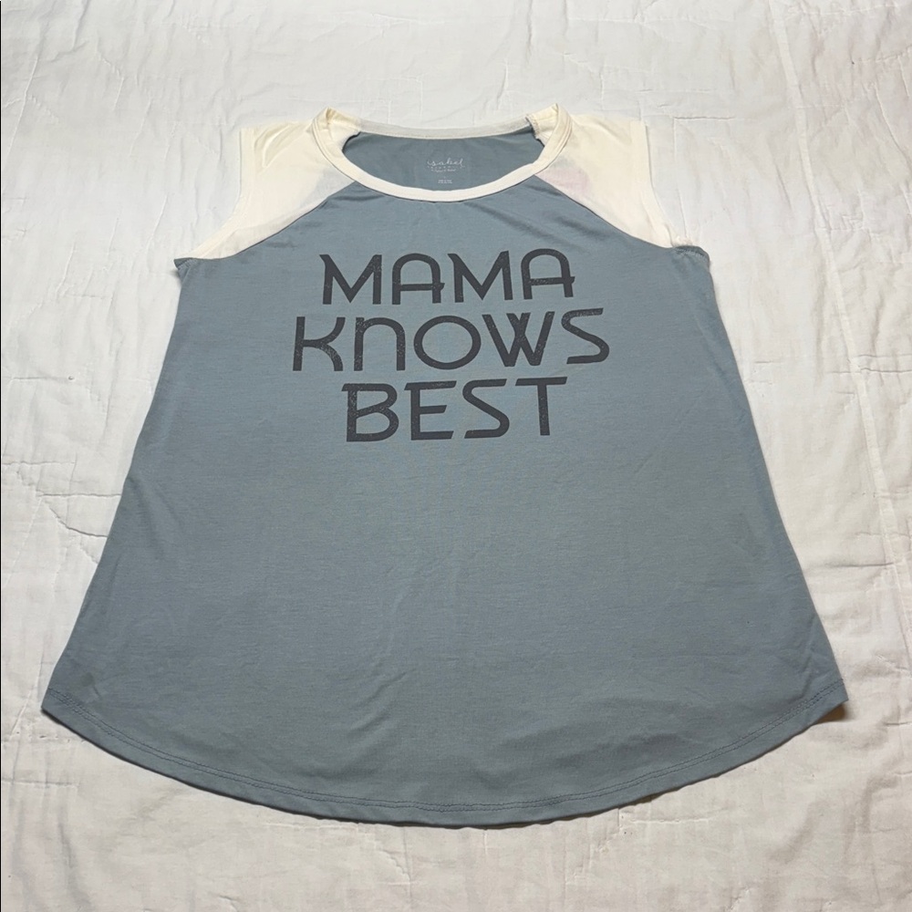 Isabel Maternity "Mama Knows Best" Sleeveless Graphic Tank Top L NWT